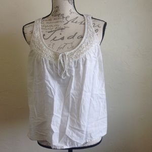 United Colors of Benetton White Beaded Tank